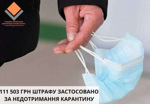 На Кировоградщине на 111 тыс. грн оштрафованы граждане, нарушившие требования карантина